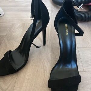 PrettyLittleThing Black Strappy Heels